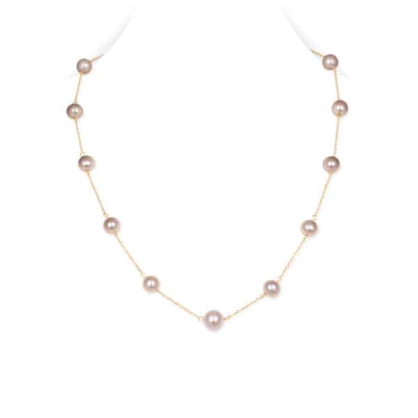 Lavender Station Pearl Necklace / 6 & 8mm pearls