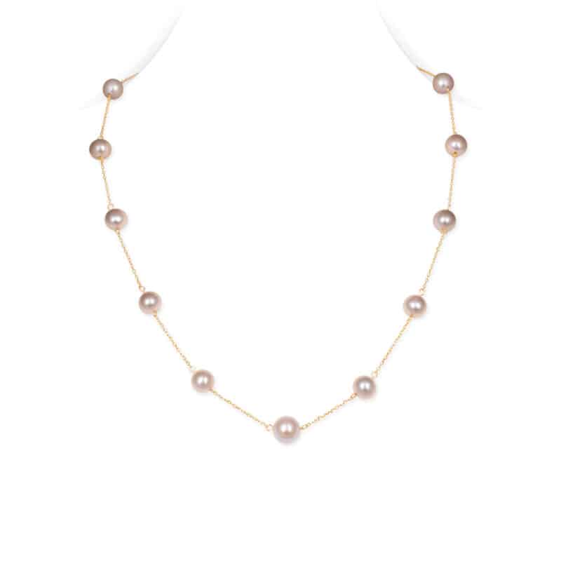 Lavender Station Pearl Necklace / 6 & 8mm pearls