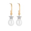 Superstar Diamond Earrings with Round Pearl Drop