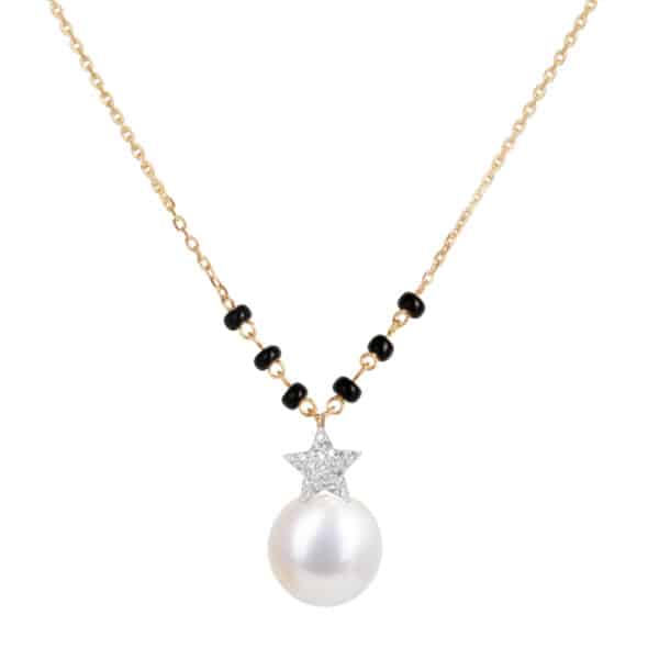 Superstars Diamond Mangalsutra with Pearl Drop/ 6 beads