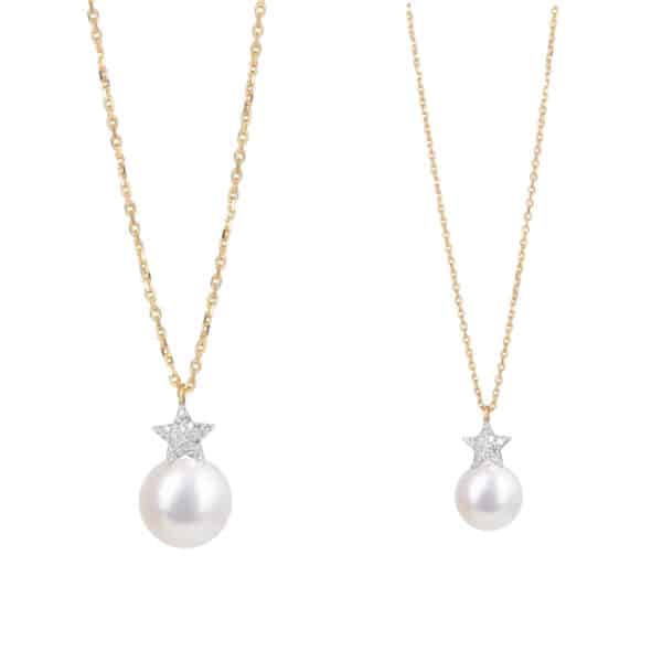 Superstar Diamond Necklace with Pearl Drop (Children)