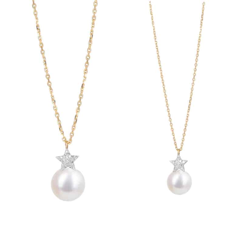 Superstar Diamond Necklace with Pearl Drop (Children)