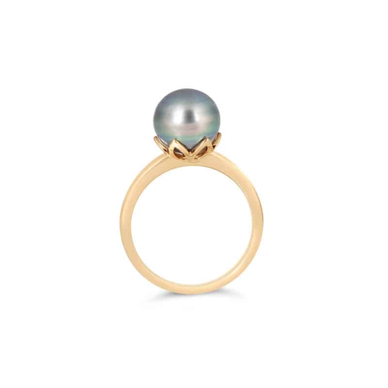 Tahitian Pearl Ring with Gold Band