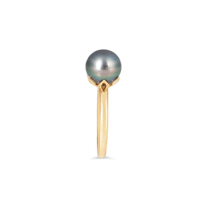 Tahitian Pearl Ring with Gold Band