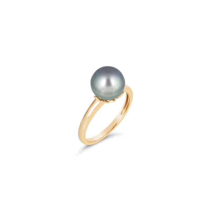 Tahitian Pearl Ring with Gold Band