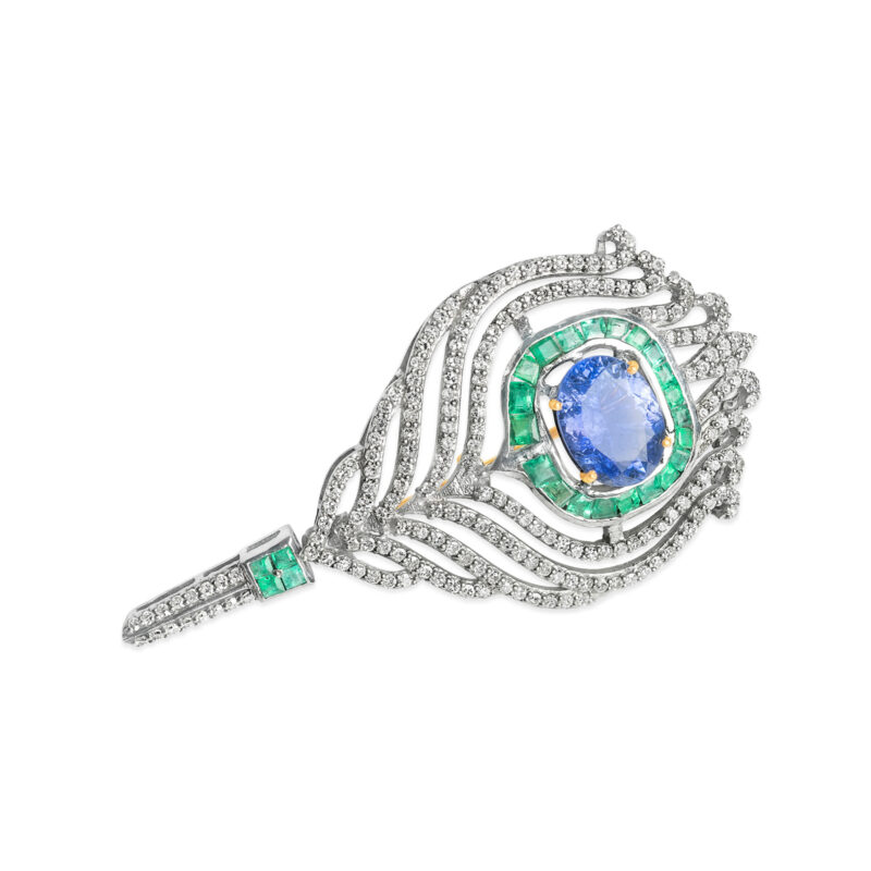 Tanzanite Emerald Brooch