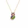 The Seeker Owl Pendant (Blue Sapphire & Tsavorite)
