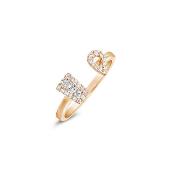 Toi Et Moi Trapezoid and Pear Diamond Ring