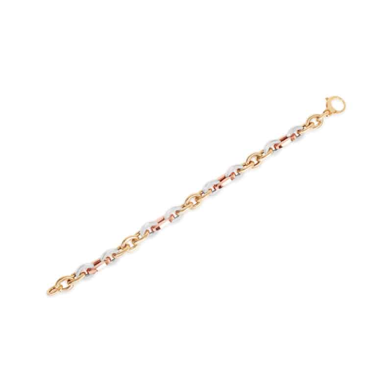 Triple Tone Chunky Chain Bracelet