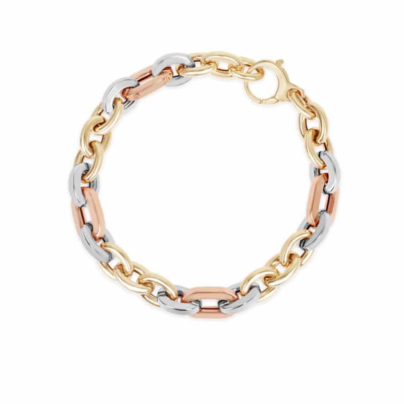 Triple Tone Chunky Chain Bracelet