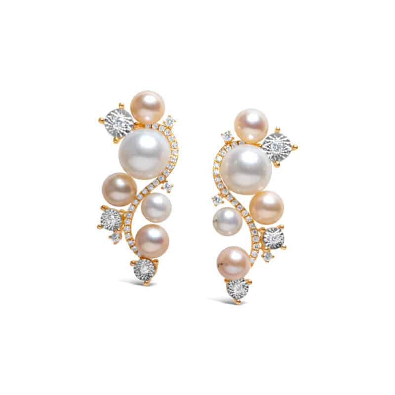 18K Waterfall Pearl Earrings