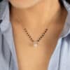 Superstars Diamond Mangalsutra with Pearl Drop/ 6 beads