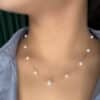Station Pearl Necklace / 5 & 8mm pearls