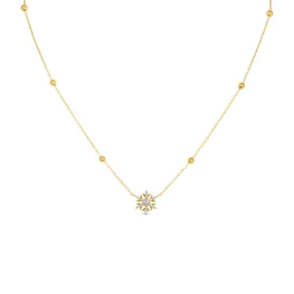 Snowflake Diamond with Ball Chain