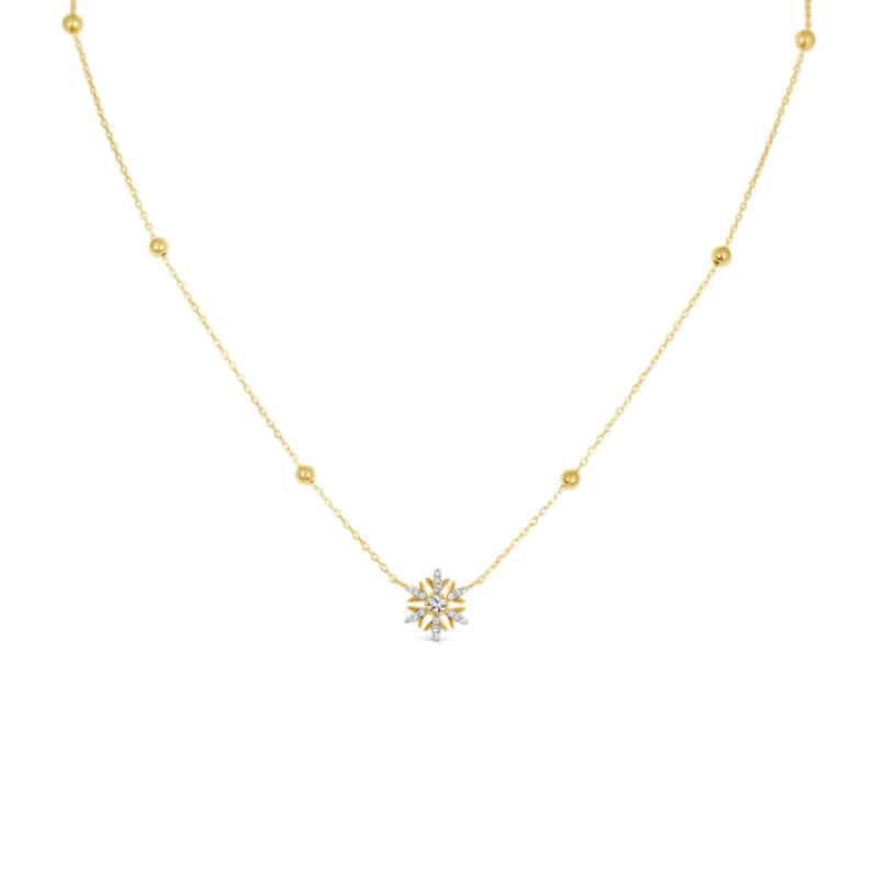 Snowflake Diamond with Ball Chain
