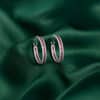 Elegant Ruby & CZ Silver Hoop Earrings