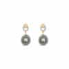 O Diamond with Japanese Akoya Pearl Earrings