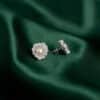 Exquisite Silver Pave Flower & Pearl Earrings - KN