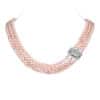 Victoria 3 Strands Lavender Round Pearl Necklace