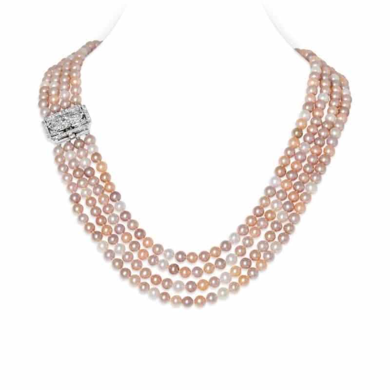 Victoria 4 Strands Multi-Colour Pearl Necklace