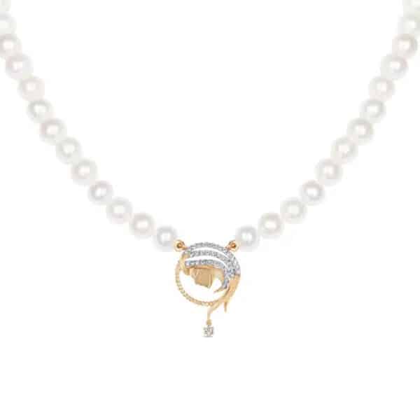 Virgo Zodiac Oval Pearl Necklace