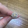 Elegant Yellow CZ Ring with Single halo Silver Ring