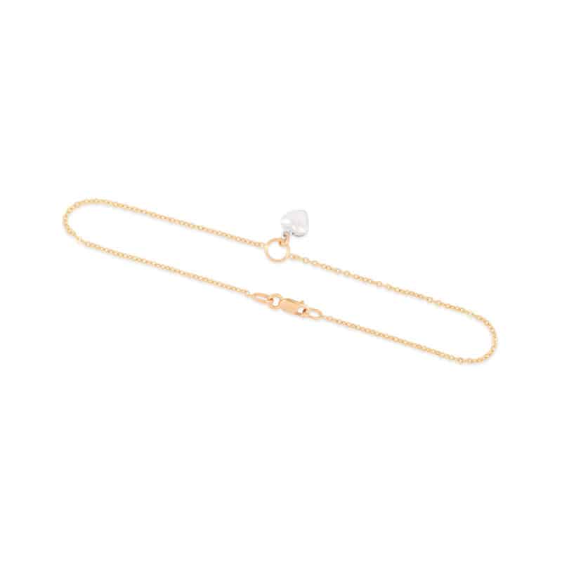 White Heart Anklet