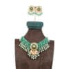 Zeenat Green Choker + Earring Polki Set C