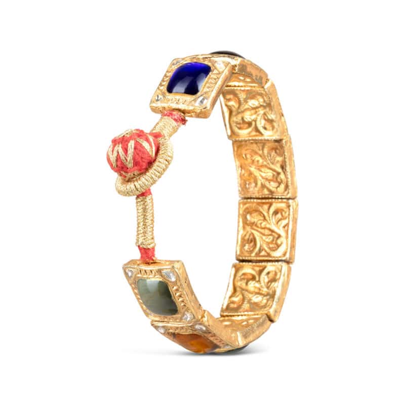 Zeenat Navratna Gold Polki Bracelet