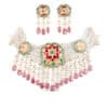 Zeenat Red Choker + Earring Polki Set A