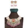 Zeenat Red Choker + Earring Polki Set A