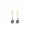 Tahitian Pearl Drop Earrings (with diamond)
