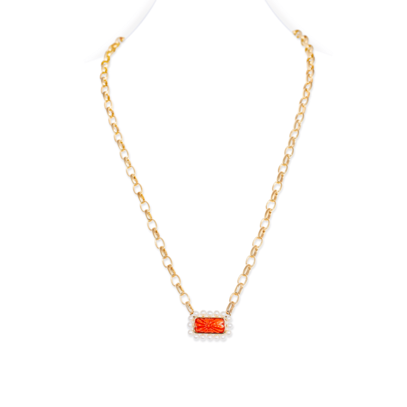Mystique Coral Rolo Chain Necklace