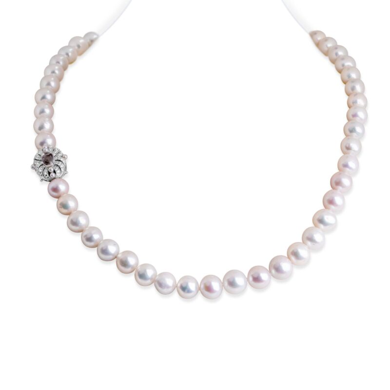 Anna Premium White Pearl Necklace/ Moonstone/ 10-11 mm
