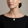 Exquisite Silver Pave Flower & Pearl Pendant