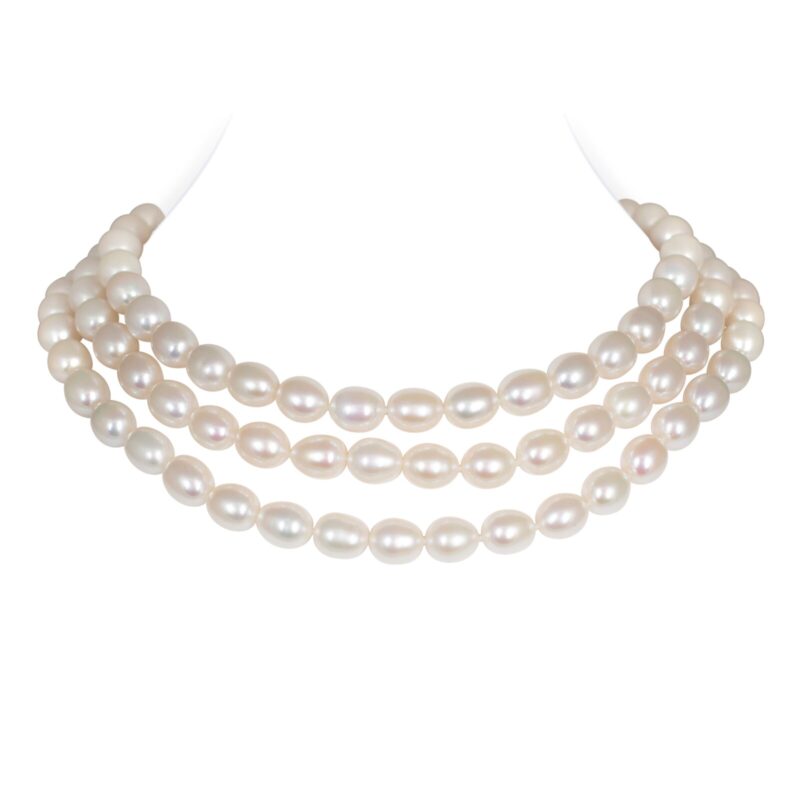 Selina Oval Pearl Choker 3 strand