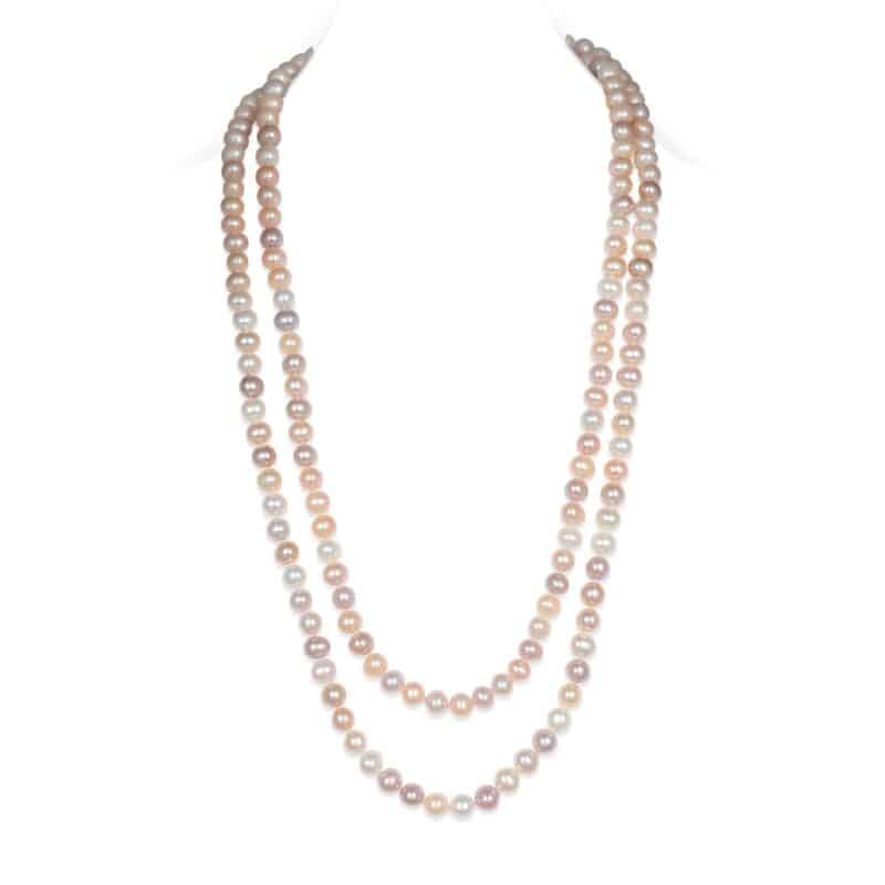 Endless Multicolour Pearl Necklace