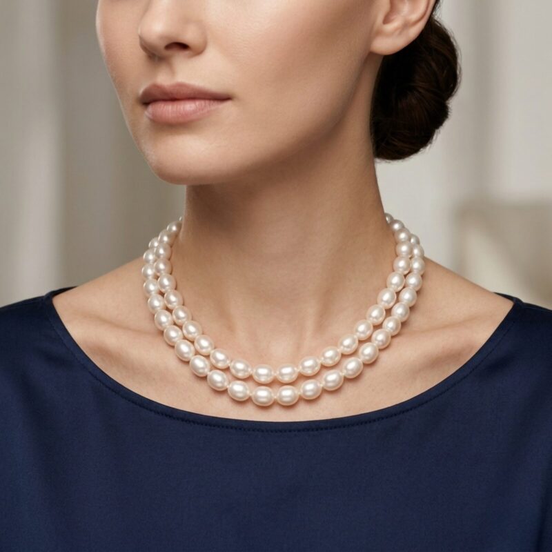 Selina Oval Pearl Choker 2 strand