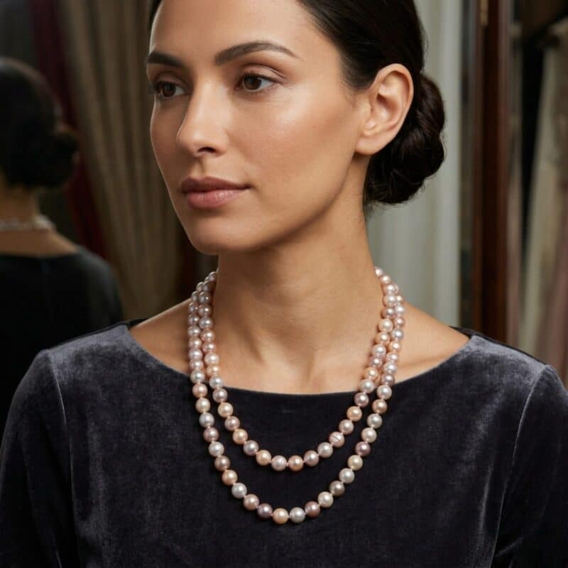 Endless Multicolour Pearl Necklace
