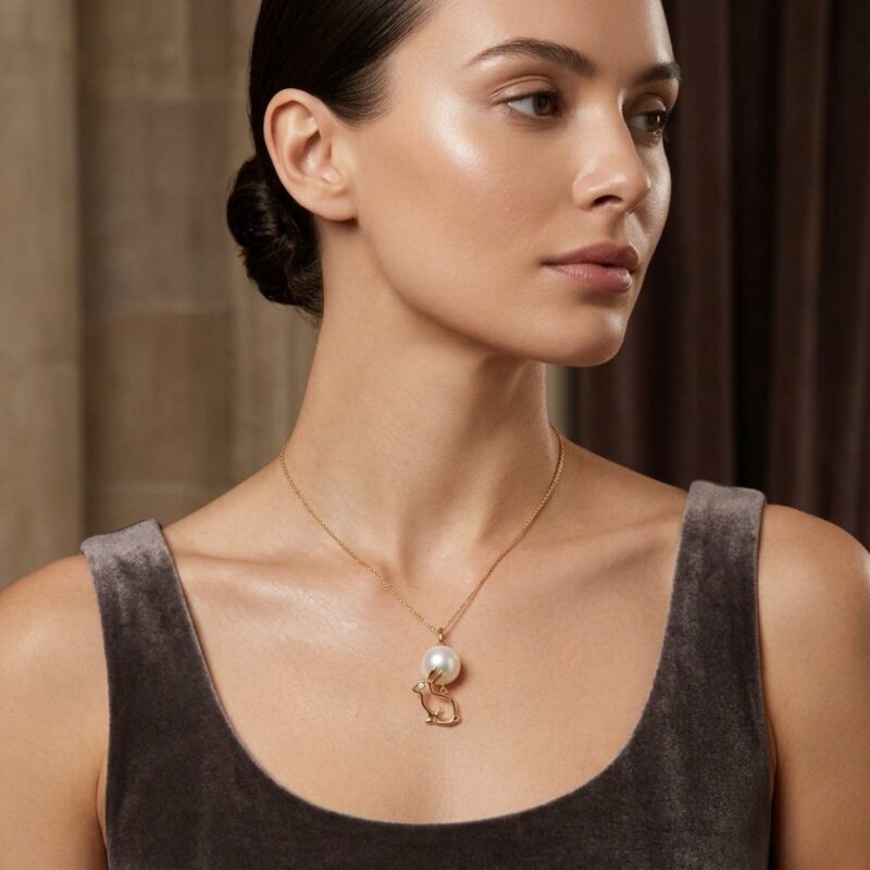 Lunar  Zodiac Pearl Pendant - Rabbit