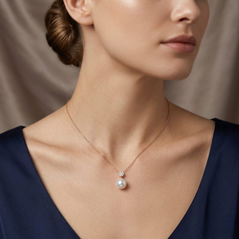 Akari Pearl and Diamond Necklace