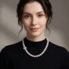 Anna Premium White Pearl Necklace/ Moonstone/ 10-11 mm