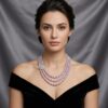 Cher 3 Strands Pearl Necklace/ Oval Lavender