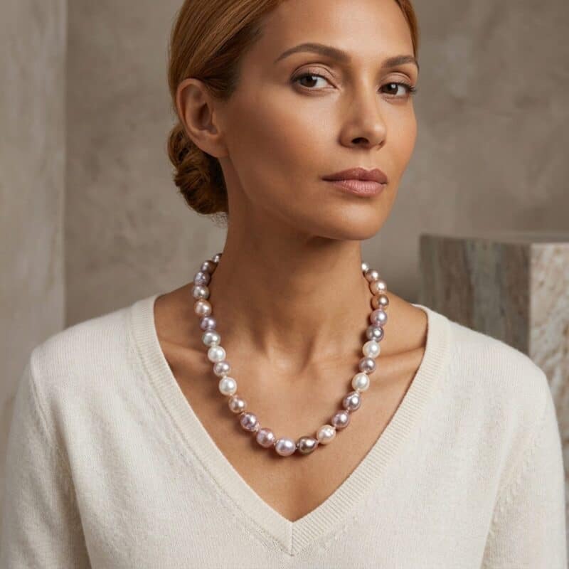 Multicolour Baroque Edison Pearl Necklace