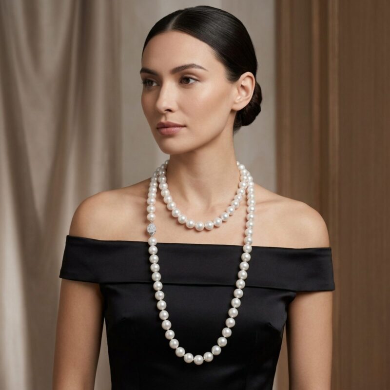 Mina Round Pearl Necklace/ Rope 40 inches