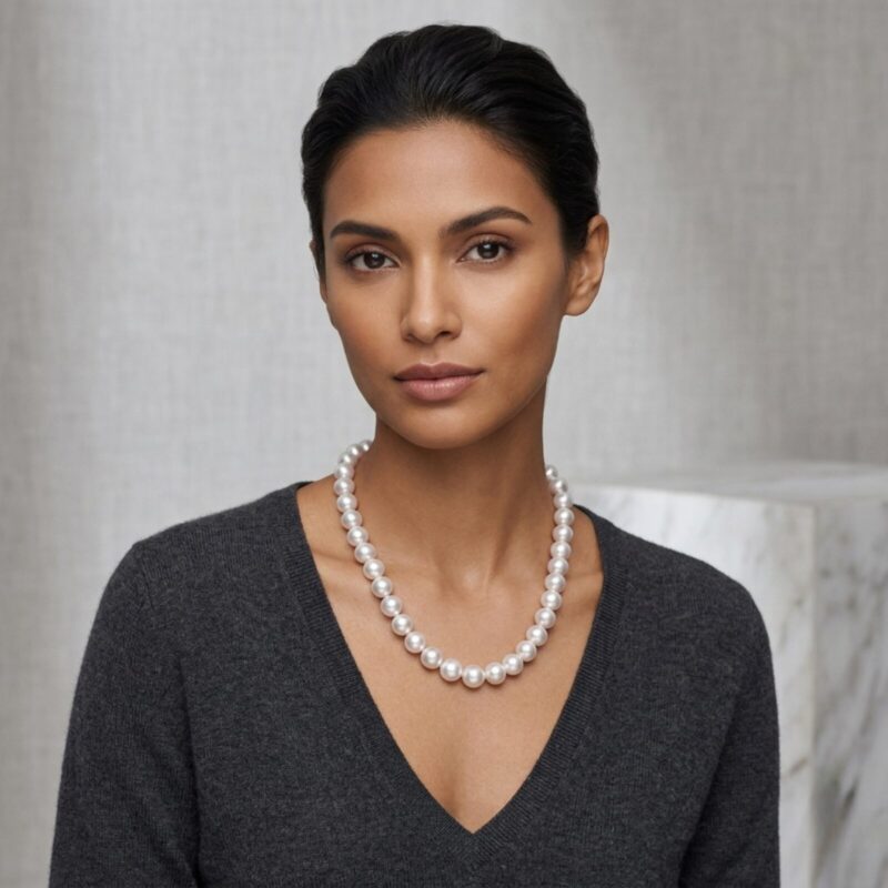 Jackie Premium Plus Round Pearl Necklace