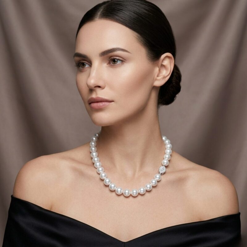 Mina Round Pearl Necklace/ Princess 17-18 inches