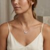 Hope Butterfly Necklace / Mother of Pearl and Ruby