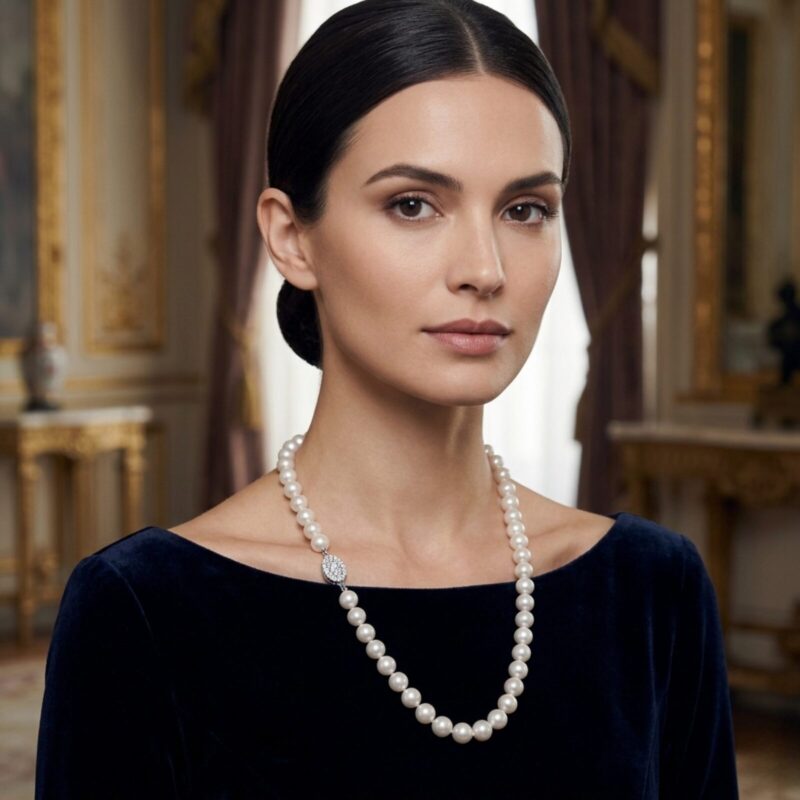 Mina Round Pearl Necklace/ Opera 28 inches