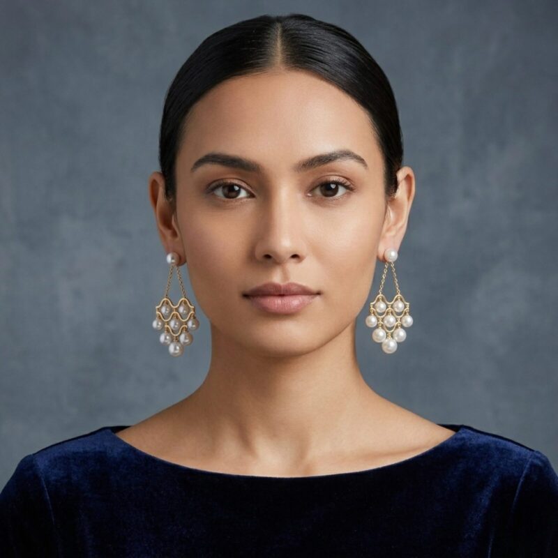 Cascade Pearl Earrings/18K